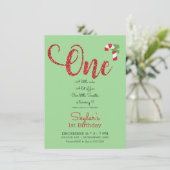 Invitation Parties scintillant rouge et verte Noël Fête 1er a (Debout devant)