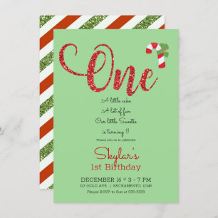 Invitation Parties scintillant rouge et verte Noël Fête 1er a