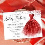 Invitation Parties scintillant rouge étonnante robe de robe d<br><div class="desc">Superbe robe rouge Parties scintillant robe douce 16 Party Invitation Voir Diverses variations de couleur dans la collection ci-dessous ou dans notre magasin. Merci</div>