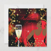 Invitation Parties scintillant rouge fabuleux Diva Anniversai (Devant)