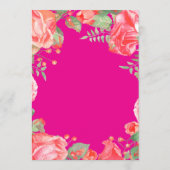 Invitation Parties scintillant rouge florale 50e anniversaire (Dos)