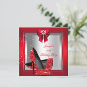 Invitation Parties scintillant Rouge Haut talon Chaussure Arg (Debout devant)