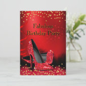 Invitation Parties scintillant Rouge Haut talons Anniversaire (Debout devant)