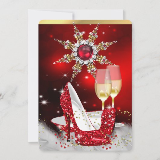 Invitation Parties scintillant Rouge High talon Chaussures Si (Dos)