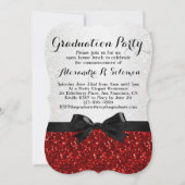 Invitation Parties scintillant rouge-look Bow Graduation Part (Devant)