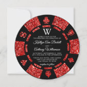 Invitation Parties scintillant rouge Monogram Poker Chip Casi (Devant)