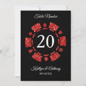 Invitation Parties scintillant rouge Monogram Poker Chip Casi (Dos)