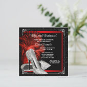 Invitation Parties scintillant rouge noir talons hauts femmes (Debout devant)