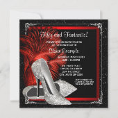 Invitation Parties scintillant rouge noir talons hauts femmes (Devant)