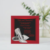 Invitation Parties scintillant rouge noir talons hauts femmes (Debout devant)