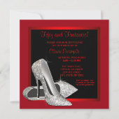 Invitation Parties scintillant rouge noir talons hauts femmes (Devant)