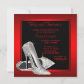 Invitation Parties scintillant rouge noir talons hauts femmes (Devant)