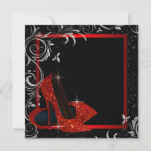 Invitation Parties scintillant rouge noir talons hauts femmes (Dos)