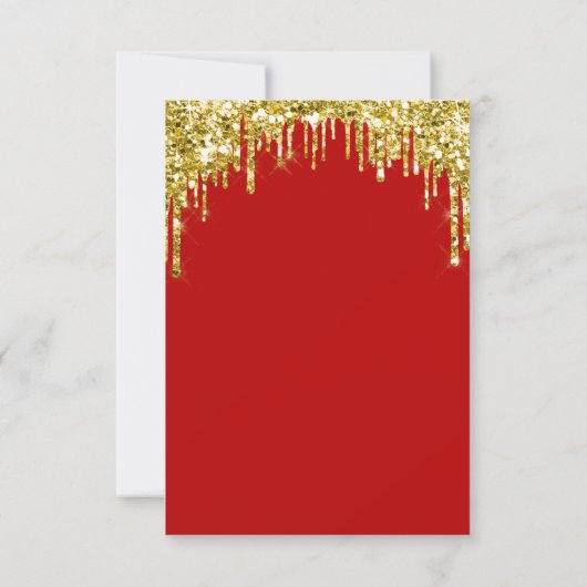 Invitation Parties scintillant rouge or  nuptiale douce 16e r (Dos)