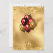 Invitation Parties scintillant Rouge Or Tiara Robe Douce 16 A (Dos)