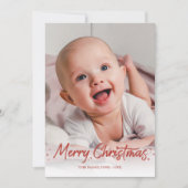 Invitation Parties scintillant rouge photo manuscrite Joyeux  (Devant)