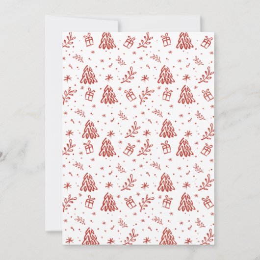 Invitation Parties scintillant rouge photo manuscrite Joyeux  (Dos)