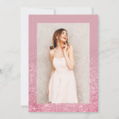 Invitation Parties scintillant rouge rose ombre chic script v (Dos)