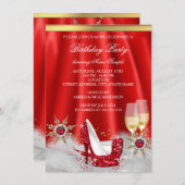 Invitation Parties scintillant Rouge talon haute chaussures G (Devant / Derrière)
