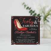 Invitation Parties scintillant rouge talons hauts | Quarante  (Debout devant)