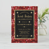 Invitation Parties scintillant rouge Valentine Coeurs Sweet s (Debout devant)