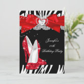 Invitation Parties scintillant rouge Zebra Chaussure haute ta (Debout devant)