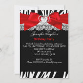 Invitation Parties scintillant rouge Zebra Chaussure haute ta (Dos)