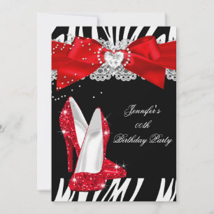 Invitation Parties scintillant rouge Zebra Chaussure haute ta