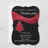 Invitation Parties scintillant rouges simple entreprise fête  (Devant)