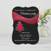 Invitation Parties scintillant rouges simple entreprise fête  (Debout devant)