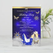 Invitation Parties scintillant Royal Blue Butterfly Talons Go (Debout devant)