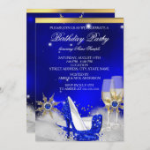 Invitation Parties scintillant Royal Blue High Heel Chaussure (Devant / Derrière)
