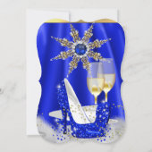 Invitation Parties scintillant Royal Blue High Heels Gold Cha (Dos)