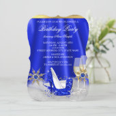 Invitation Parties scintillant Royal Blue High Heels Gold Cha (Debout devant)