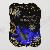 Invitation Parties scintillant Royal Blue High Heures Noir An (Devant / Derrière)