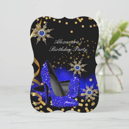 Invitation Parties scintillant Royal Blue High Heures Noir An (Debout devant)