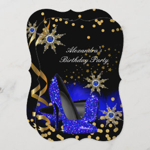 Invitation Parties scintillant Royal Blue High Heures Noir An