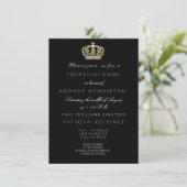 Invitation Parties scintillant royale de la Couronne d'or noi (Debout devant)