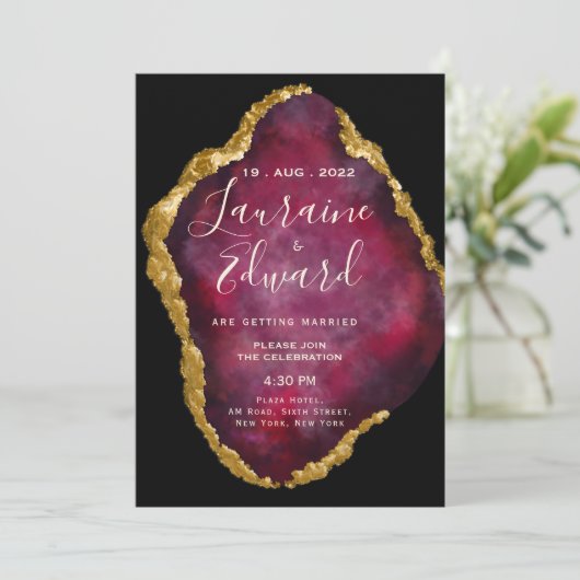Invitation parties scintillant ruby gemstone (Debout devant)