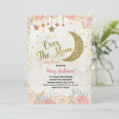 Invitation Parties scintillant rustique Baby shower de lune d (Debout devant)