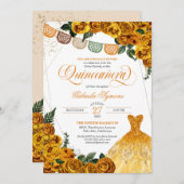 Invitation Parties scintillant rustique de rose jaune Gown Fi (Devant / Derrière)