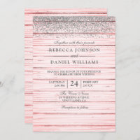 Parties scintillant Rustique Rose Bois Argent Mari