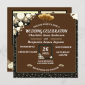 Invitation Parties scintillant rustique simple Mariage en boi (Devant / Derrière)