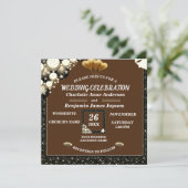 Invitation Parties scintillant rustique simple Mariage en boi (Debout devant)