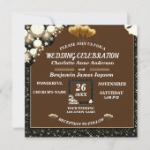 Invitation Parties scintillant rustique simple Mariage en boi (Devant)