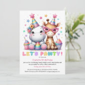 Invitation Parties scintillant Safari fête d'anniversaire Cut (Debout devant)