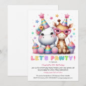 Invitation Parties scintillant Safari fête d'anniversaire Cut (Devant / Derrière)