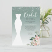 Invitation Parties scintillant Sage Green Mariage robe Fête d (Debout devant)