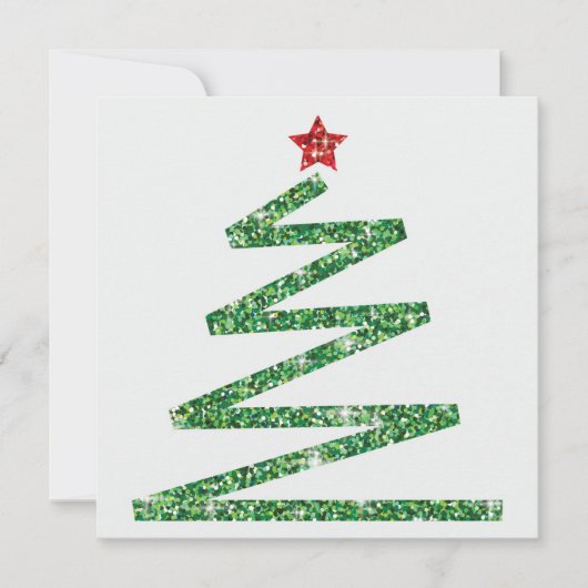 Invitation Parties scintillant sapin de Noël (Devant)