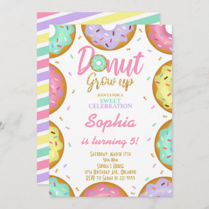 Invitation Parties scintillant Saupoudrer Donuts Anniversaire